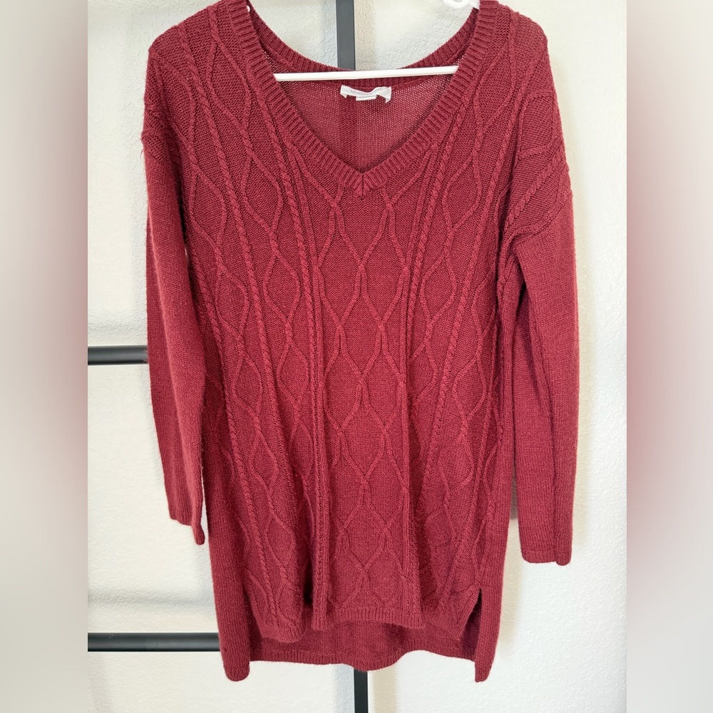 Motherhood Maternity V-Neck Sweater - Deep Red
